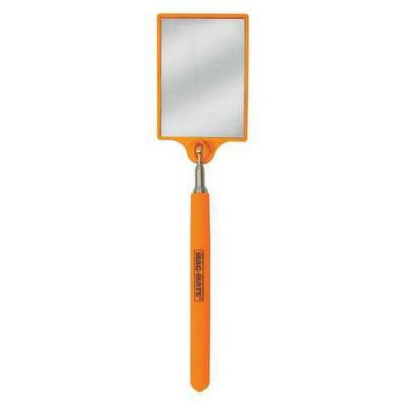 MAG-MATE 318HVO Telescoping Rectangular Glass Inspection Mirror, 32.75", Hi-Viz Orange