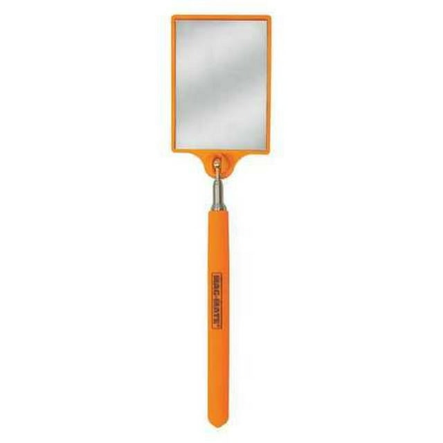 MAG-MATE 318HVO Telescoping Rectangular Glass Inspection Mirror, 32.75", Hi-Viz Orange