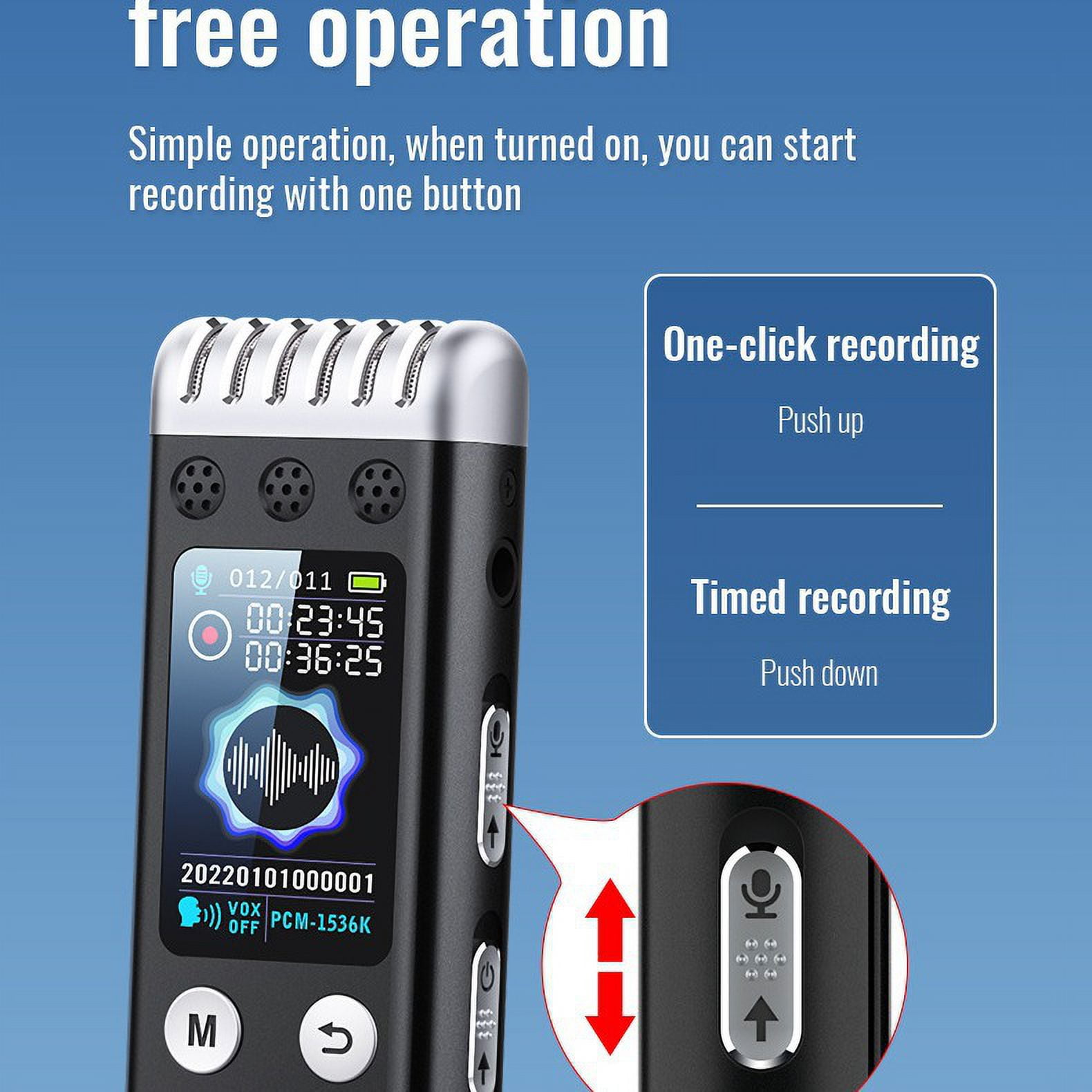 CJBZLCPCOO new Q88 dual microphone work recorder mp3ai intelligent high definition noise reduction voice recorder
