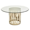thumbnail image 4 of Michael Amini La Rachelle Round Dining Table with Glass Top - Chardonnay Gold, 4 of 9