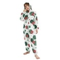 thumbnail image 5 of Christmas Style Geometric Red Flower One Piece Pajamas Soft Jumpsuit Cozy Sleep and Play Romper Zipper and Pockets 4T, 5 of 8