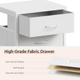 thumbnail image 4 of 3 Drawer Mobile File Cabinet with Wheels Fabric Vertical Filing Cabinet fits A4 or Letter Size for Home Office,White, 4 of 14