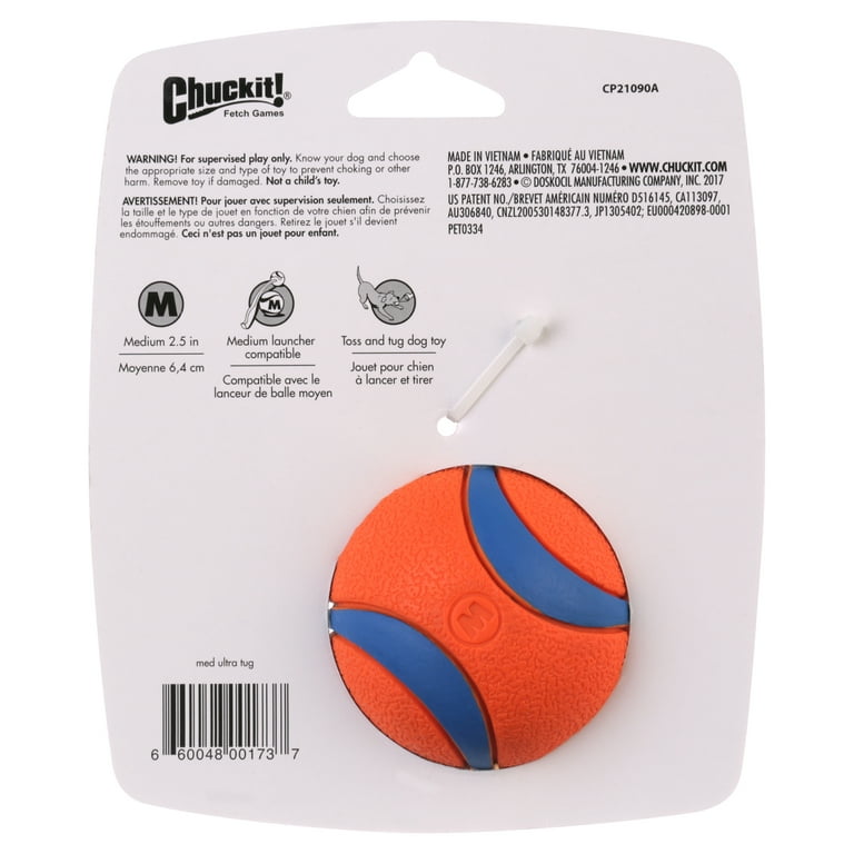 Chuckit Ultra Rugged Rubber Ball Dog Tug Toy Medium