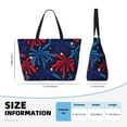 thumbnail image 2 of Yiaed Red White Blue Fireworks Print Large Capacity Beach Travel Bag - Waterproof Zipper Vacation Tote for Sandproof Storage, and Camping, 2 of 5