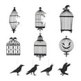 thumbnail image 4 of Party Decoration Glitter Birdcage And Crow Hanging Decoration Set, 24 Pieces With 12 Unique Birdcage Designs And 12 Crow Decorations, Lightweight Cardstock For Gothic Horror, 4 of 5