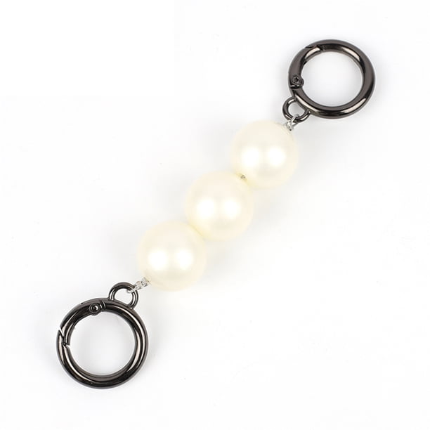 Qarigey 2 piezas de accesorios de cadena de perlas de lujo correa de teléfono de plata alambre de acero decoración del Día de San Valentín Bolsas de mensajero y de hombro Gris Qarigey AP004770-02