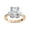 Rose Gold, variant on 3 Stone Hidden Halo Solitaire Engagement Rings for Women Center 9.5x8mm Radiant Cut Lab Created Moissanite Wedding Anniversary Ring in 10K Solid Rose Gold Size-6