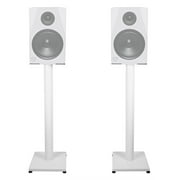 Pair Rockville RS29W 29" Steel Studio Monitor Recording Studio Stands in White