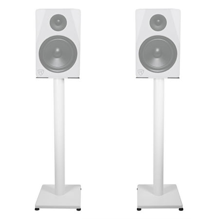 Rockville Pair RS29W V2 29-Inch Steel Bookshelf Speaker/Studio Monitor Stands, 60 lbs Capacity, Anti-Vibration Foam, Cable Management, for Home Audio and Studio Monitoring