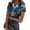 Dark Blue(Tropical), variant on Summer Tops for Women Short Sleeve Ribbed Knit Slim Fitted Hawaiian Shirts for Women Cute Tropical Crew Neck Womens Tops Trendy Stretchy Beach Tee Tops Cyan XL