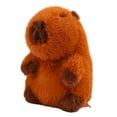 thumbnail image 4 of Figura de juguete de peluche de capibara, juguete de capibara para decoración del hogar, juguete suave marrón para dormitorio 35cm sin pelo, 4 of 9
