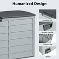 thumbnail image 3 of 75-Gallon Solid Black Plastic Yard Storage Bin with Two Wheels, 110 lbs Heavy-Duty Outdoor Deck Box for Garden, Tools, Cushions, or Toys, 3 of 9