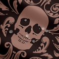 thumbnail image 3 of Damask Gothic Bathroom Shower Curtain Antique Victorian Fabric Shower Curtain 72"Wx84"L,Burnt Sienna Sugar Skull Vintage Baroque Floral Goth Bath Curtain, 3 of 6