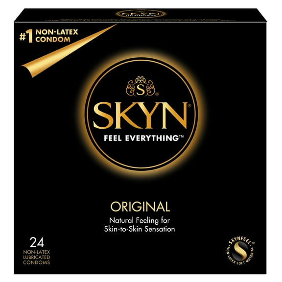 Lifestyles SKYN Original   Brass Lunamax Pocket Case, NON-LATEX Polyisoprene Lubricated Condoms-24 Count (Retail Packaging)