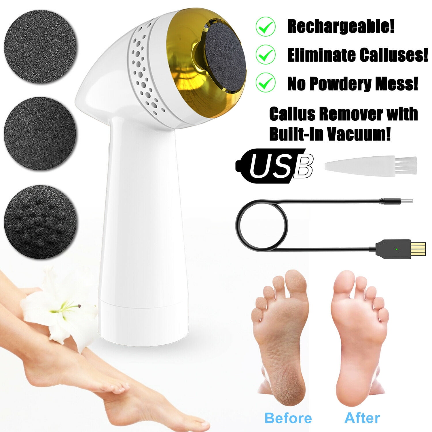 Electric Vacuum Foot Grinder File Dead Skin Callus Remover Exfoliate