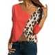 thumbnail image 3 of Camiseta de mujer de manga larga con cuello redondo y blusa casual con bloques de color, rojo, M AweSitey AP001589-02, 3 of 6