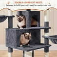 thumbnail image 5 of YEXJ Large Cat Tree Tower for Large Cats, 76.5in Multi-Level Kitten Tower with 3 Condos & Perches, 9 Scratching Posts and 2 Baskets, Climbing Tree for Indoor Kitty, Dark Gray, 5 of 10
