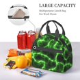 thumbnail image 6 of Goofa Green Lightning Pattern Lunch Bag ,Insulated Lunch Box, Small Leakproof Cooler Food Lunch Containers Reusable High Capacity Lunch Tote Bags, 6 of 8