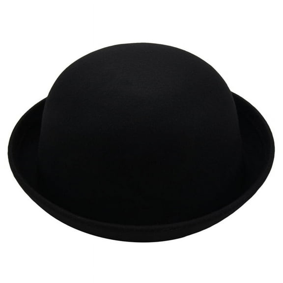 1Piece Melon Bowler Hat Hat Bowler Hat Bowler Hat Felt Hat Chaplin Hat Hat (Black)