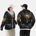 thumbnail image 4 of Daiia Vintage Ornate Skull UPF 50+ Sun Protection Hoodie Jacket Lightweight Long Sleeve Sun Shirt for Women Men with Pocket Hiking Outdoor-Medium, 4 of 7