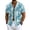 Blue, variant on Uwinwear Men's Linen Cotton Short SleeveButton Up Shirts Lightweight Tops V Neck Hawaiian Summer Beach Printed Casual Shirts Breathable Casual Wear,Light Blue,S