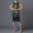 thumbnail image 2 of Vestido vintage con lentejuelas y borlas para mujer de los años 20 - Disfraz gótico de fiesta para tallas grandes - Ropa sexy y casual para salir por la noche, 2 of 8