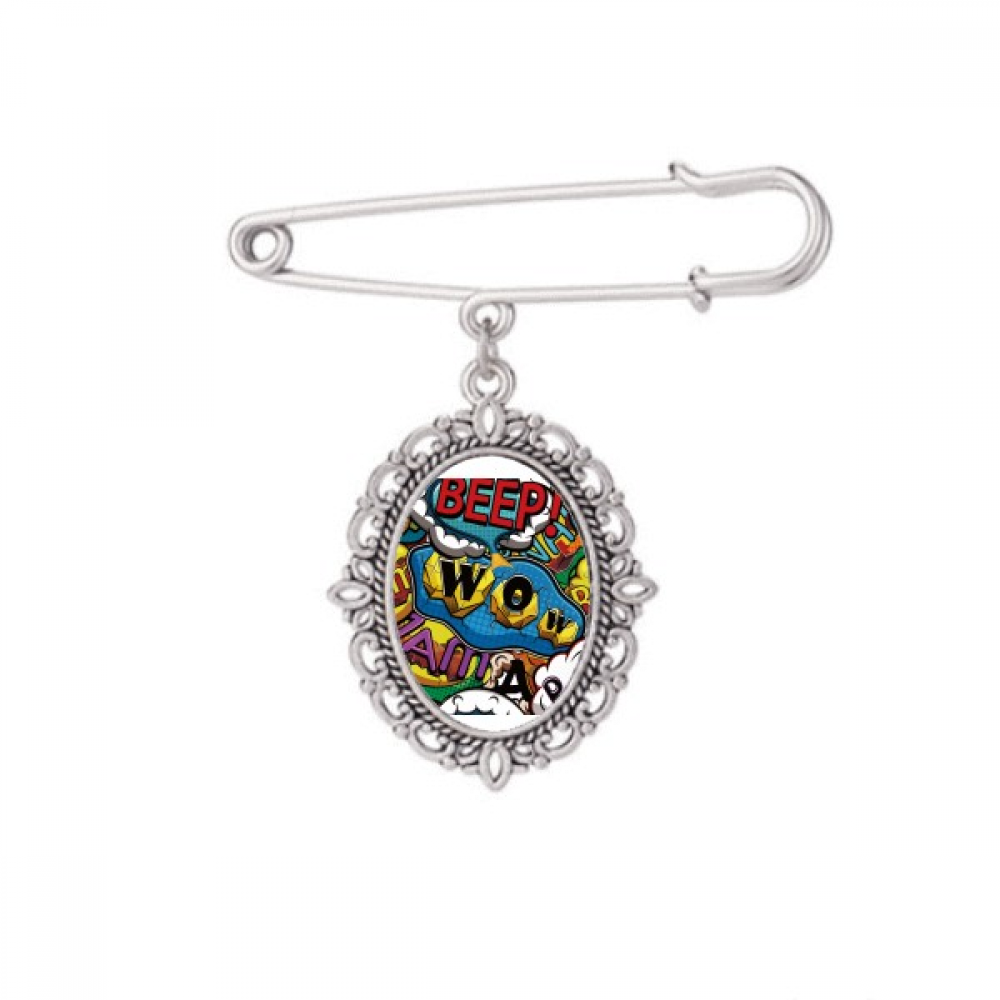 Dialog Bubble Joint Art Deco Fashion Brooch Pin Dress Shirt Shawl Clips