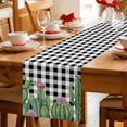 thumbnail image 5 of Green Cactus Tropical Table Runner 72 Inches, Black White Buffalo Plaid Summer Bed Runner Dresser Scarves Tabletop for Indoor Outdoor Parties/Ceremony/Banquet, 14" x 72", 5 of 9