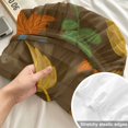 thumbnail image 4 of Cal.King Size Fitted Sheet Set - Thanksgiving Fall 3 Piece Bedding Sets 16" Deep Pocket Fitted Sheet with 2 Pillowcases, Maple Leaf Botanical Autumn Brown Plaid Brushed Microfiber Hotel Bed Sheets, 4 of 9