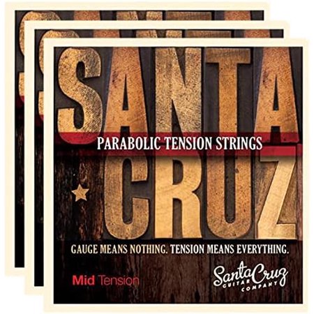 Parabolic Tension Acoustic Guitar Strings Mid Tension (3 Pack Bundle)
