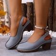 thumbnail image 5 of GERsome Chunky Block Heels Women's Sandals Closed Toe Slip-On Slingback Work Party Dress Pumps Shoes Gray Size 7, 5 of 9