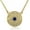 Yellow, variant on 925 Sterling Silver White Blue CZ Round Hamsa Evil Eye Womens Pendant Necklace