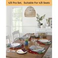 thumbnail image 5 of 13 Inch Round Placemats Set of 6, Christmas Tree Non Slip Heat Insulation PP Table Mats, Winter Xmas Ball Snowy Red Black Plaid Washable Place Mats for Kitchen Dining Party Table Decor, 5 of 7