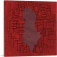 thumbnail image 1 of ARTCANVAS Albania Country in the Balkans on Red Canvas Art Print - Size: 12" x 12" (0.75" Deep), 1 of 9