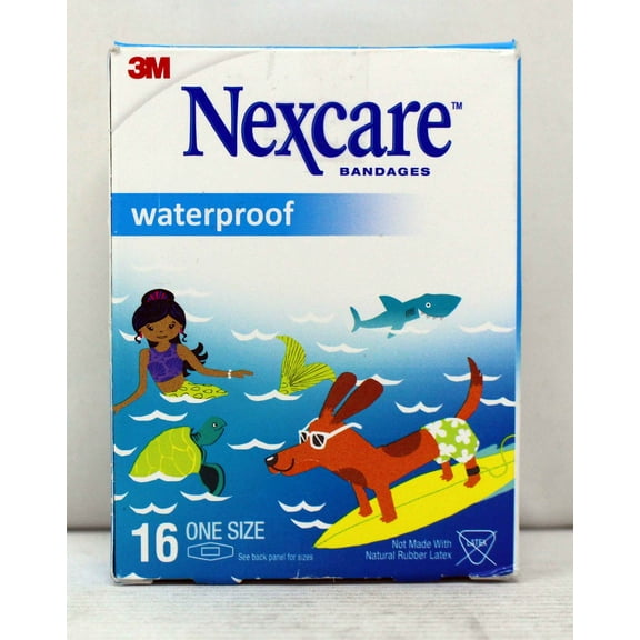 3M Nexcare Bandages Waterproof Ocean Themed 16 Count