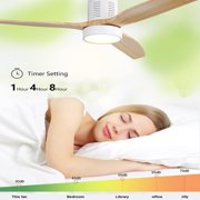 52Flush Mount Ceiling Fan with Light and Remote Modern Ceiling Fan 6-Speed Reversible DC Motor Bedroom Ceiling Fan