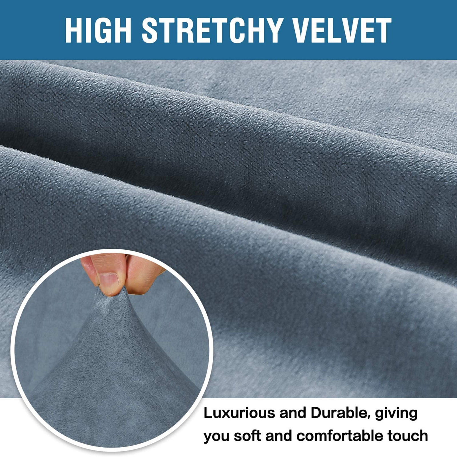 Stretch Velvet Sofa Slipcover,Non Slip Sofa Cover Washable Couch Cover