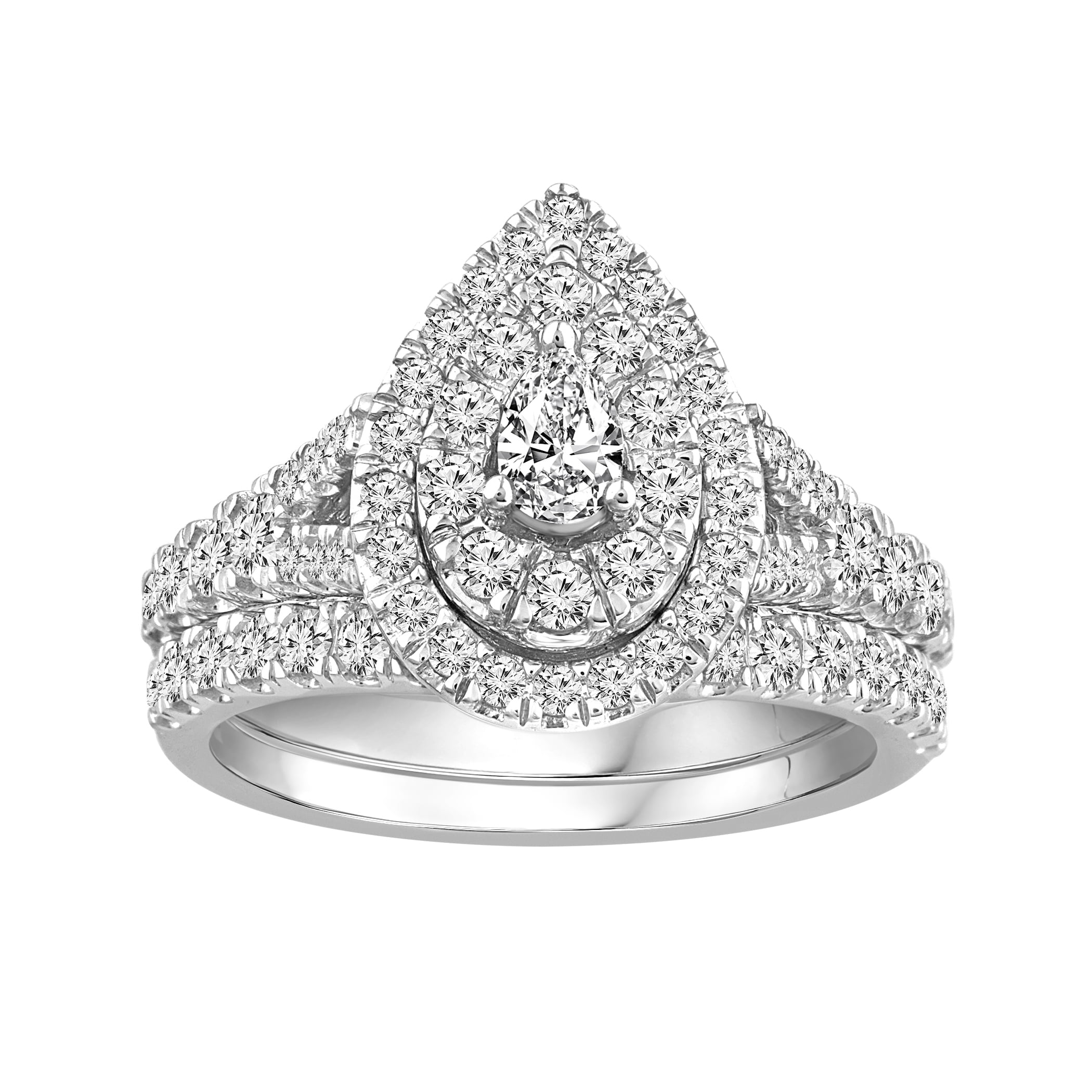 Stunning Engagement/Promise Ring sz 7 1.25ctw Platinum Plated w/ Black Ring Box 
