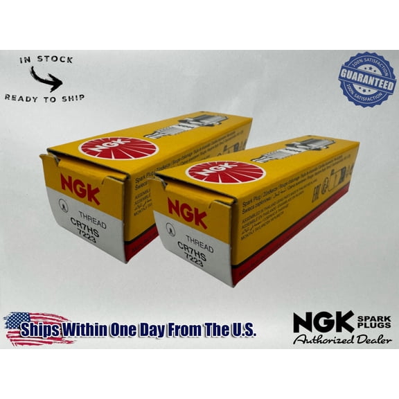 NGK Genuine OEM Authentic Spark Plugs CR7HS - 2 PACK