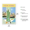thumbnail image 2 of New York City - Statue of Liberty - Vintage Airline Travel Poster by Webber c.1960 - Master Art Print (Unframed) 12in x 18in, 2 of 4