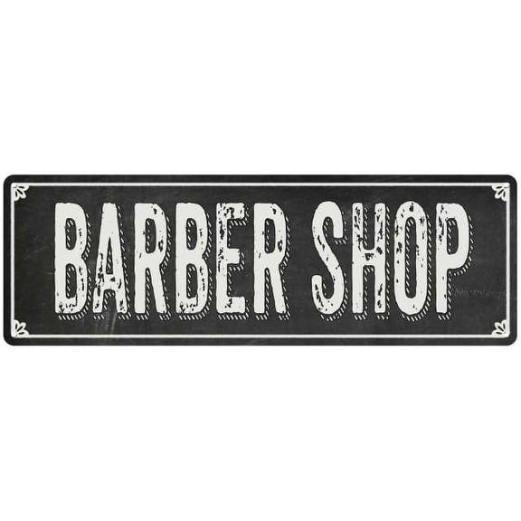 BARBER SHOP Shabby Chic Black Chalkboard Metal Sign 6x18 Decor 206180050002