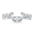 thumbnail image 2 of Sparkling Moments 1/10 Carat Natural White Diamond 925 Sterling Silver Wrap Wedding Band Ring, 2 of 2
