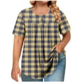 thumbnail image 2 of Xdegoge Womens Blouses Short Sleeve Plus Size Tops Fashion Printed Crew Neck Oversized T Shirt Loose Fit Tunic Summer Tops Casual Boho Tees Ropa Mujer Returns and Refunds Walmart Clearance, 2 of 6