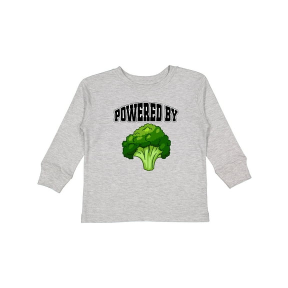 Inktastic Powered by Broccoli Boys or Girls Long Sleeve Toddler T-Shirt