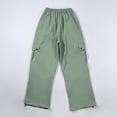 thumbnail image 6 of GBSYEWXS Toddler Kids Girls Pants Size 4 Years--5 Years Cargo Ankle-Length Elastic Waist Fashion Relaxed Green Trousers, 6 of 9