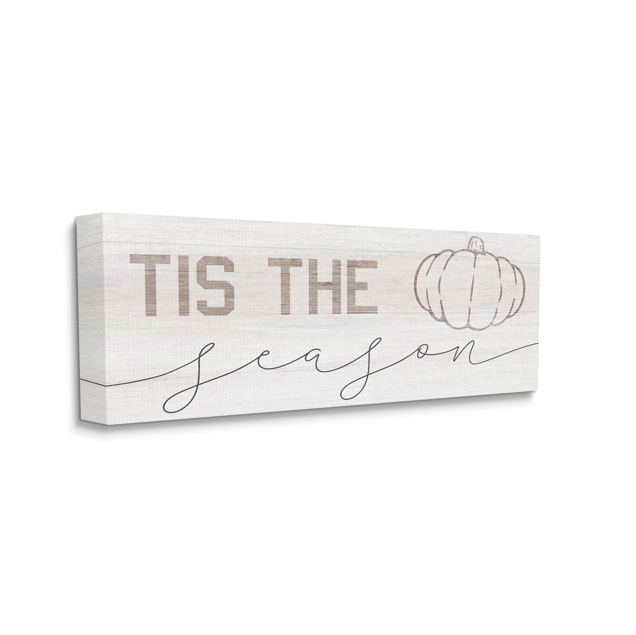 Stupell Industries Tis The Season Pumpkin Graphic Art Gallery Wrapped Canvas Print Wall Art, Design by Lil' Rue