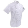 thumbnail image 4 of kurtrusly Hommes Femmes Double Poitrine Manches Courtes Manteau de Chef Cuisinier Uniforme L Blanc Manches Courtes, 4 of 8