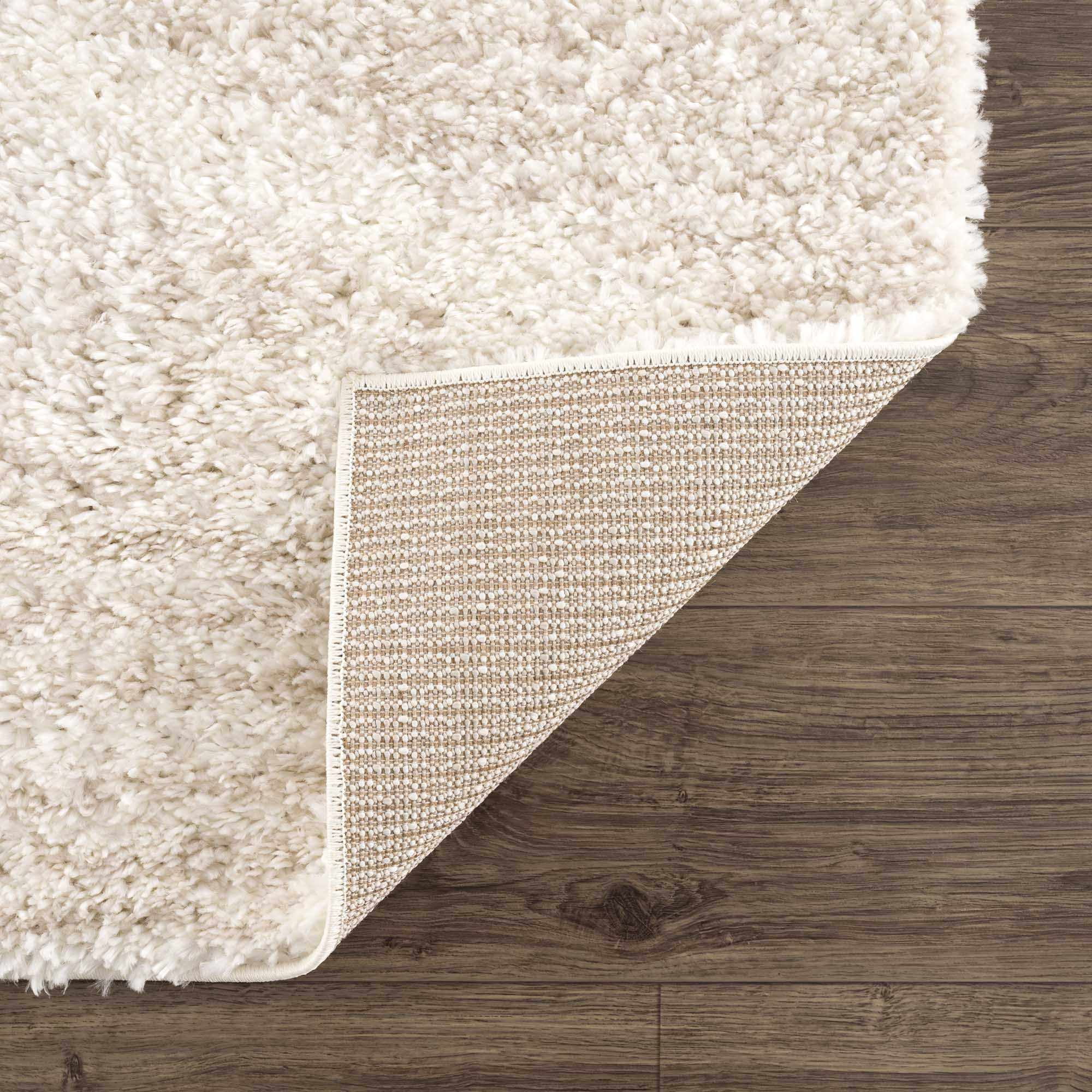 Hauteloom Galaxy Shag Living Room, Bedroom Area Rug - Bohemian, Transitional - Plush Pile - Light Beige, Cream - 4'3" x 5'7"