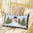 thumbnail image 4 of Christmas Snowman Pillow Covers, Linen Long Throw Pillow Case, Winter Cardinal Xmas Tree Black Plaid Holiday Pillow Protector Decorative Cushion Cover for Living Room/Bedroom 20" x 30", 4 of 8