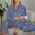 thumbnail image 6 of Pajama Sets for Women 2 Pcs, colourful seashells Button Down Long Sleeve Sleepwear Lounge PJ Sets, 6 of 6